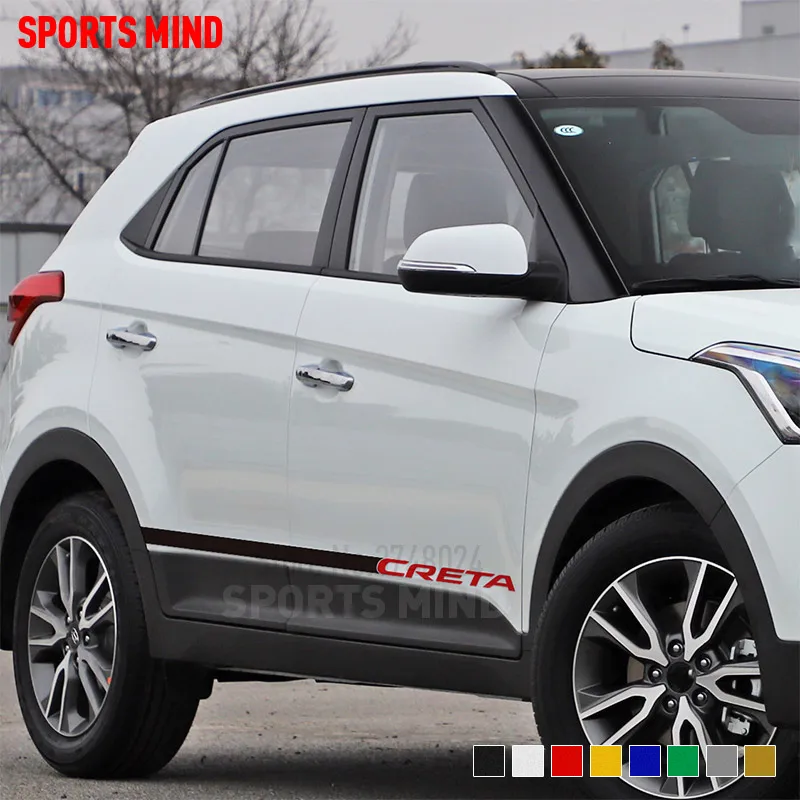 1 пара виниловых наклеек для автомобиля, аксессуары для hyundai Creta ix25, автомобильные аксессуары, автомобильные дверные боковые полосы, Стайлинг автомобиля