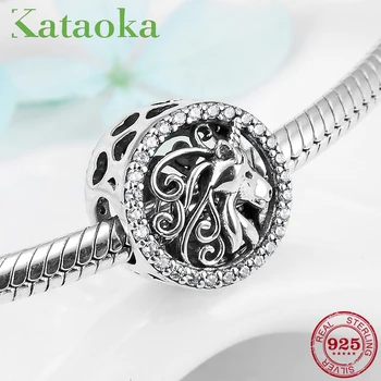 

Lovely Unicorn Horse 925 Sterling Silver Round shape Charm beads For Jewelry Making Fit Original European Charm Bracelet