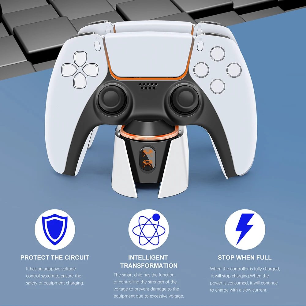 PS5 Controller Charging Dock Station 5V 2A Fast DualSense Joystick Charger With LED Breathing Light For for Playstation 5 Gampad — view 4