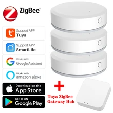 Tuya Zigbee 4/1 – capteur d'humidité et de température, 3.0 pièces, capteur pour maison connectée, hygromètre, thermomètre, compatible avec Alexa Google Home