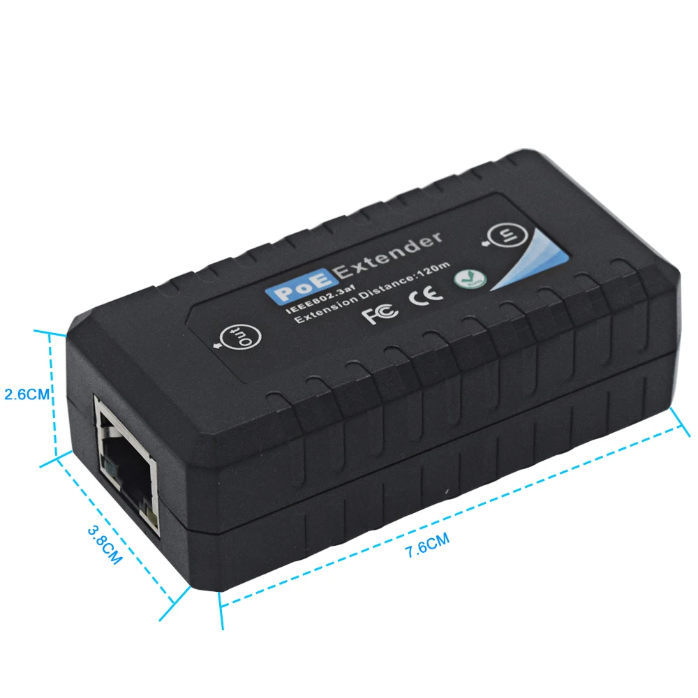 1 Port IEEE802.3af PoE Extender Max  Extend 120m transmission for IP camera