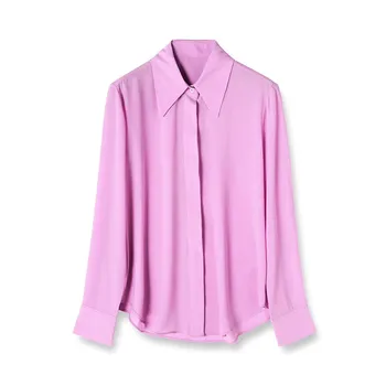 

2020 Early Spring Long Sleeve Women's Shirt Office Ladies Turn Down Collar Simple Elegant Wild Stylish Blouses And Top