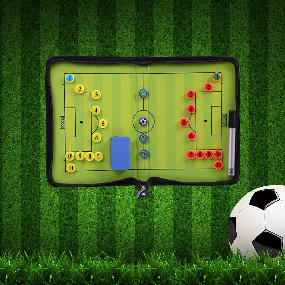 

1Pcs Magnetic Soccer for Coach Board Folding Football Coaching Tactics Tactical Plate Set Double Sided Football Coaching Board