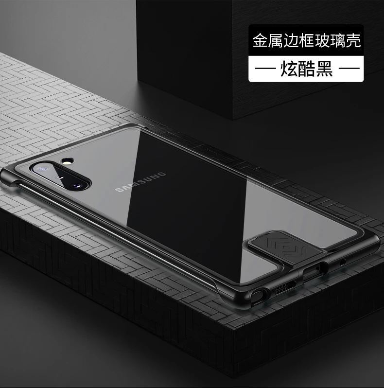 Роскошный металлический корпус, чехол для samsung Note 10 Plus, противоударный чехол из закаленного стекла для samsung S10 Plus S10, чехол для Note 10 Plus, чехол для телефона
