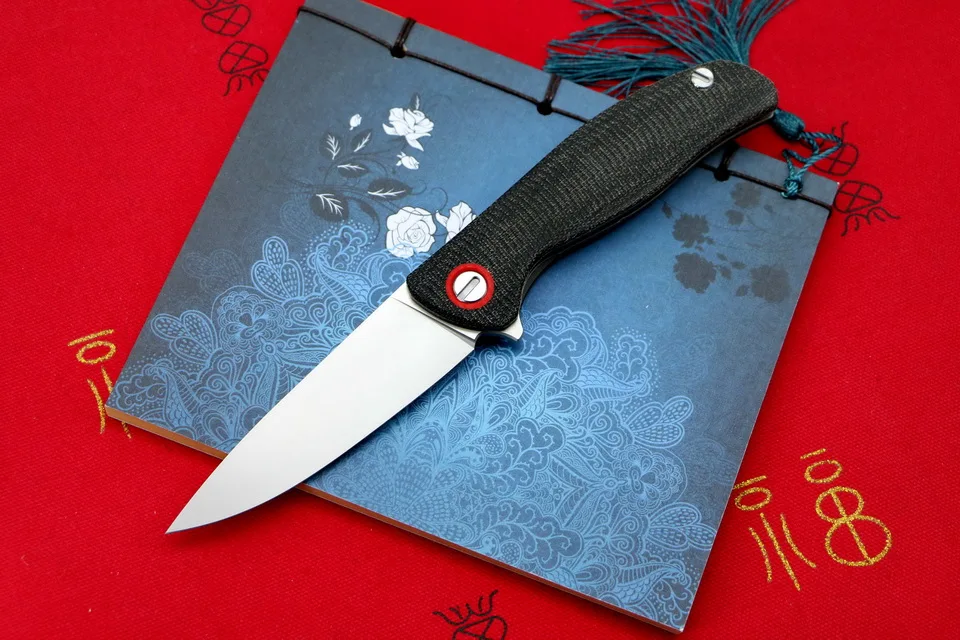 black linen Micarta KANEDEIIA F3 складной нож D2 лезвие G10/Лен Микарта титановая ручка универсальные походные охотничьи Карманные Ножи EDC инструменты - Цвет: black linen Micarta