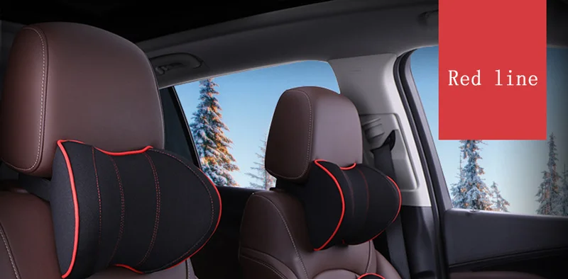 1 piece Car Headrest Space Memory Cotton PU Leather Neck Pillow Breathable Comfort Four Seasons Universal