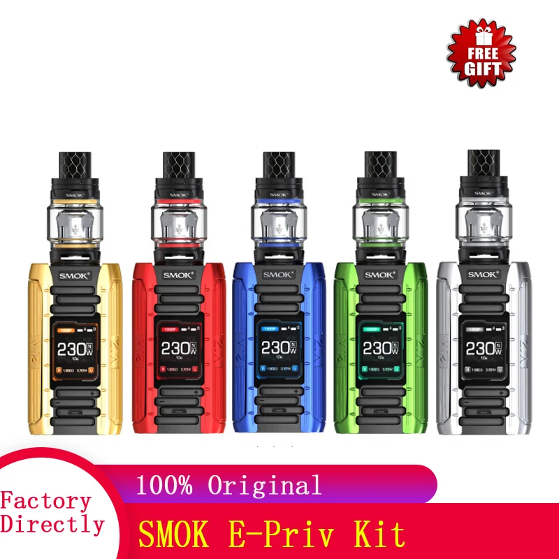 

Original SMOK E Priv Box Mod Kit Vape Electronic Cigarette 230w Vaporizer Kit with 8ml Tfv12 Prince Tank 0.2ohm Dual Mesh Coil