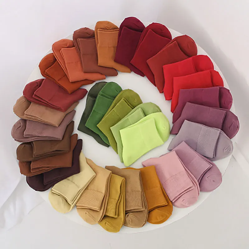 5 шт. носки Morandi Цвет Теплые носки осень зима сплошной цвет Дамы Хлопковые Дышащие носки