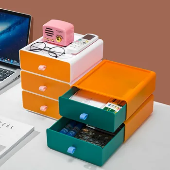 

F578 Drawer-type Contrast Color Storage Box Office Desk g