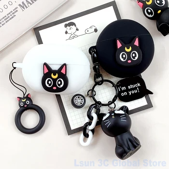 

Cute Cat Earphone Cover for Huawei Freebuds Pro Case Bluetooth Earphone Charging Box for Huawei Freebuds 3 Wireless Silicone Bag