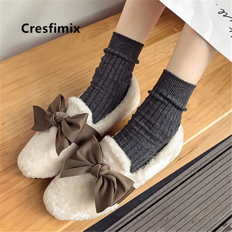 Cresfimix zapatos de mujer Женская обувь на плоской подошве без шнуровки Цвет коричневый