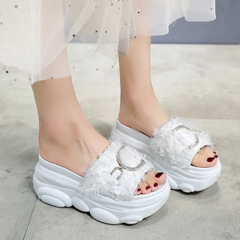 

Platform Slippers Women Open Toe Thick Sole Slides Summer Shoes Women 2020 Fashion Wedge Slippers Women Thick Sole Sandals