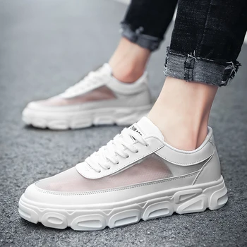

Wholesale Mens Casual Shoes Footwear Walking Shoes Trainers Mens Sneakers Flats Breathable Transparent Shoes Men Zapatos Hombre