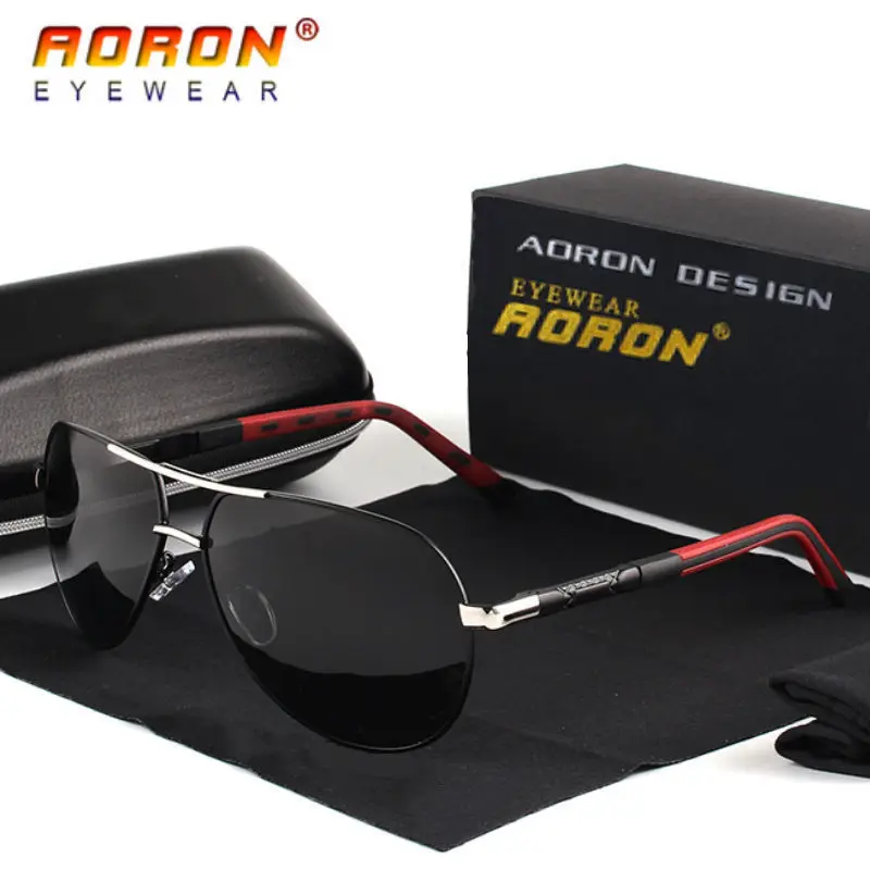 Мужские классические солнцезащитные очки поляризованные AORON UV400 линзы с