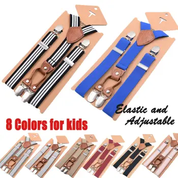 

8 Colors Fashion Children Boys Braces Girls Suspenders Kids Boys Girls Clip-on Adjustable Elastic Y-Back Braces Suspenders