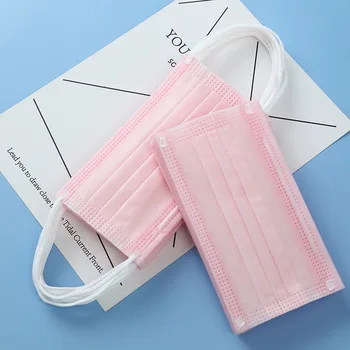 

in Stock 100pcs Mask Disposable Nonwove 3 Layer Ply Filter Mask mouth Face mask filter safe Breathable Protective masks