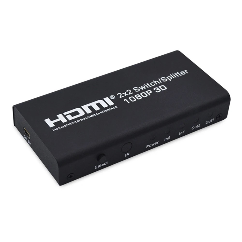 2x2 HDMI сплиттер переключатель HDMI 1.3b сплиттер Коммутатор HDMI аудио видео конвертер адаптер поддерживает 3D 1080p 4K 2X2