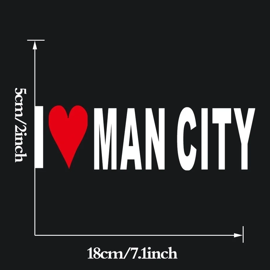Виниловая наклейка JL I Love Man City переводная Наклейка на окно бампера в стиле