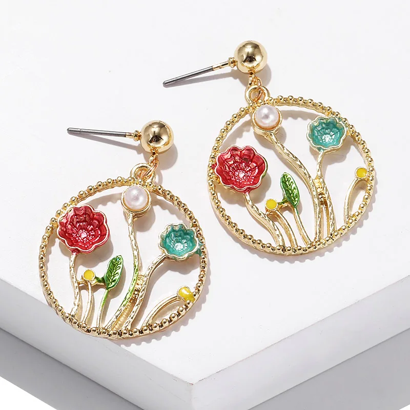 

Indian Jewelry Big Vintage Hanging Earrings Gold Color 2019 Women's Earring Statement Korean Earrings Kpop Accessories Gift