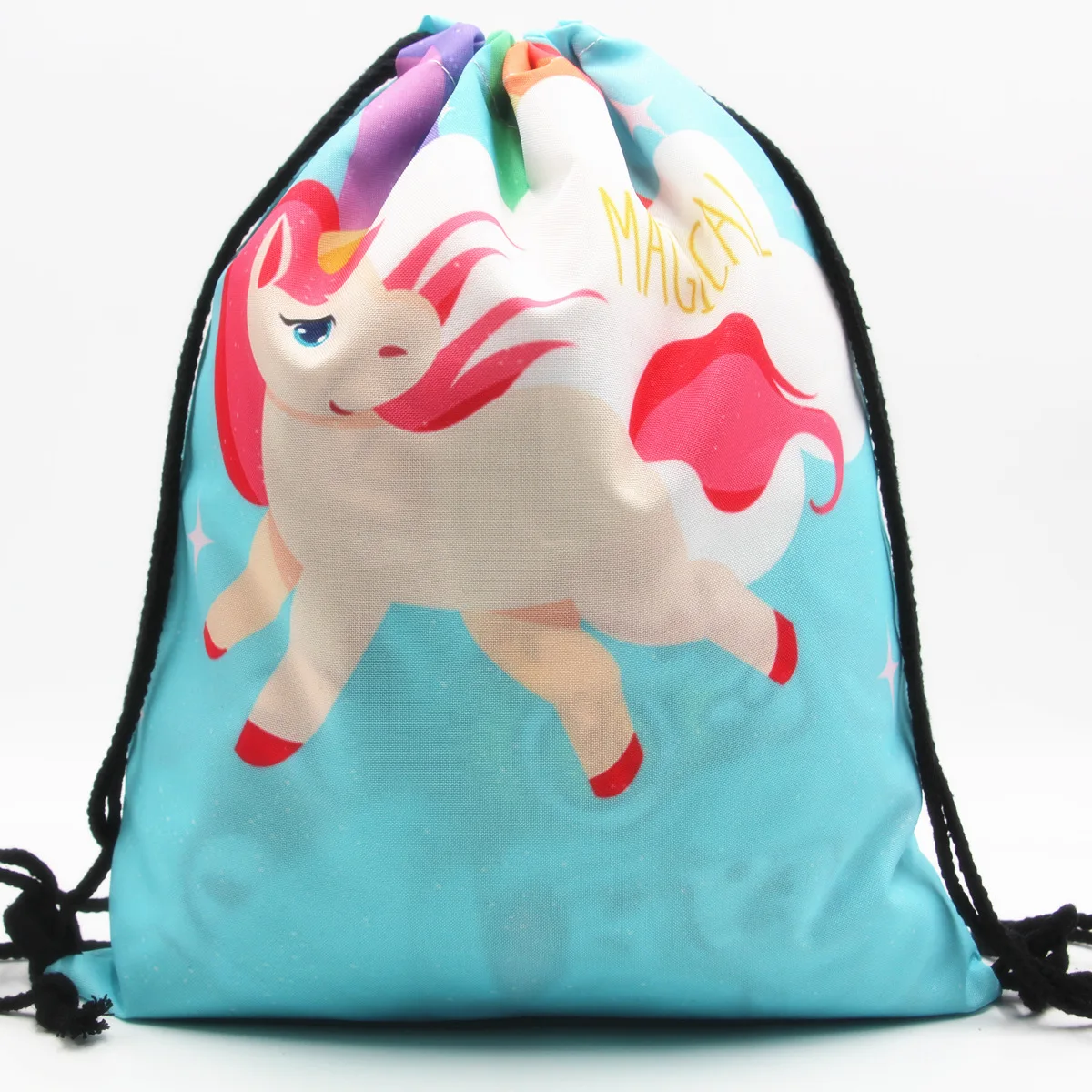 

Hot Selling Oxford Cloth Drawstring Backpack Unicorn Shopping Storage Drawstring Backpack