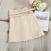 Короткая юбка А-образной формы, новинка, стильная свободная модная юбка с высокой талией, C61196, Студенческая юбка средней длины