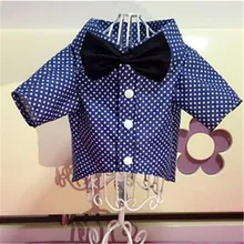 Летняя рубашка для собак Свадебный костюм Бабочка для кошек одежда для щенков смокинг Одежда для собак Свадебный костюм Чихуахуа Одежда для йоркширов