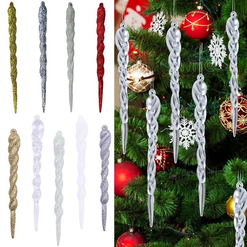 5pcsSimulationIceXmasTreeHangingOrnamentFakeIciclePropsforWinterPartyNewYear