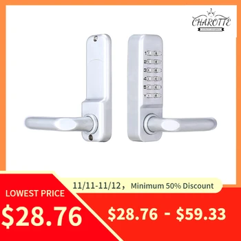 

OS209A The second generation cylindrical handle mechanical code lock silver Zinc alloy Waterproof rustproof door lock