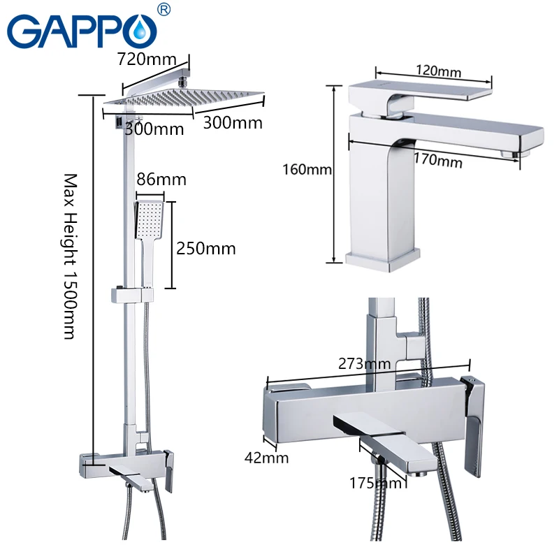 GAPPO white Basin Faucets water sink mixer basin mixer taps bathtub faucet bath tub mixer bathroom shower set