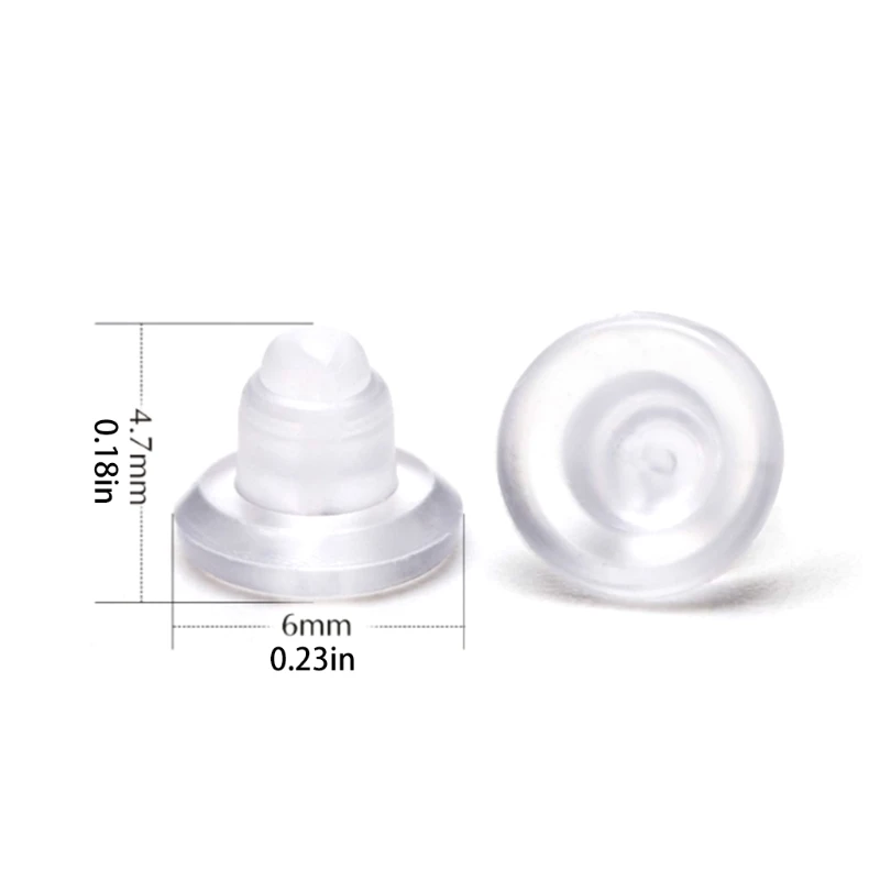 Earring Backs Rubber Earring Backs Replacements, Soft Silicone Earring Backs  Stopper for Studs,Clear Plastic Comfort Small Earring Backs for Hook  Earrings(silver rose -12Pcs) 