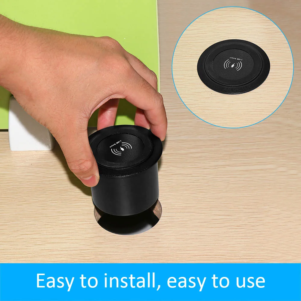  Wireless Charger Desktop Embedded With USB Port Powstro 3 In 1 Counter Desk Bedside Table Furniture