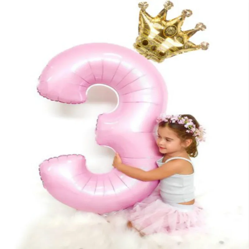 

1pcs 32inch Number Foil Balloons Digit air Ballon Kids Birthday Party wild one Decorations Figure 30 ans decoracao coroa