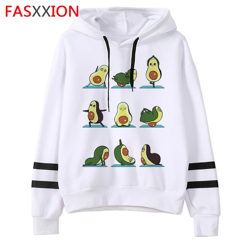 Kawaii авокадо Забавный мультфильм толстовки для женщин Harajuku Ullzang Графический Vegan кофты 90s милый корейский стиль с капюшоном Женский - Цвет: 10505