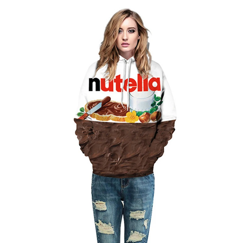 Lyprerazy для женщин/мужчин Толстовка с принтом Nutella еда хип хоп Повседневный стиль Топы новые модные брендовые Пуловеры 3D толстовки