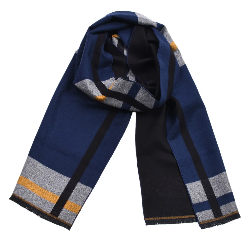 Классический осенне-зимний теплый клетчатый мужской шарф из кашемира и шерсти Панама мягкий полосатый длинный шарф Высокое качество шарфы палантины