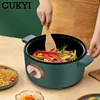 CUKYI 3L Electric Multicooker Mini Cooking Pot Skillet Frying Boiling Stewing Pot Hot Pot Noodles Breakfast Maker Non-stick 220V 6