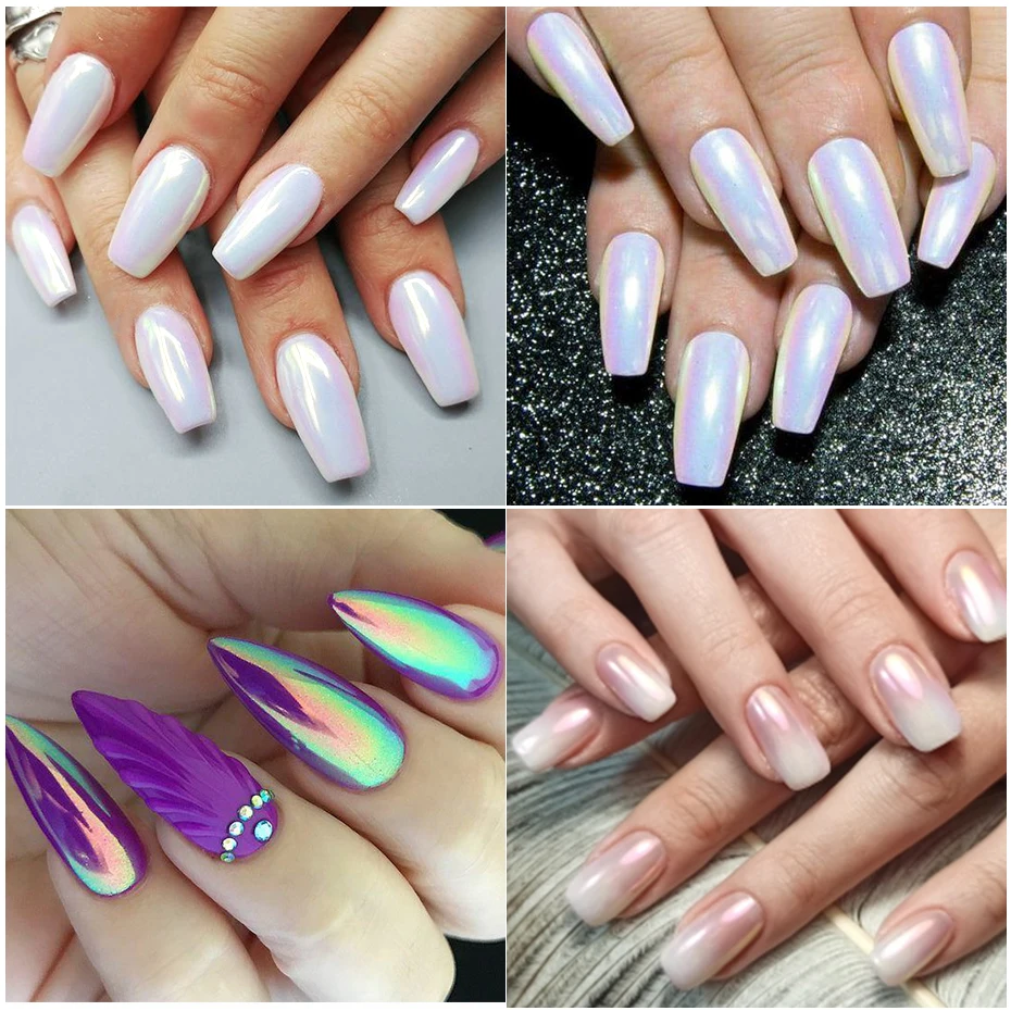 0.1g Mirror Neon Chrome Nail Glitter Powder Aurora Iridescent Effect for Nails Manicure Pigment Nail Art Decoration DustLA354