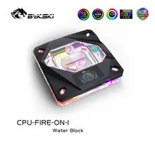 Bykski CPU-FIRE-ON-I bloque de agua de la CPU con pantalla OLED pantalla de temperatura para INTEL LGA1150/1151/1155/1156/2011 X99Water refrigerador A-RGB