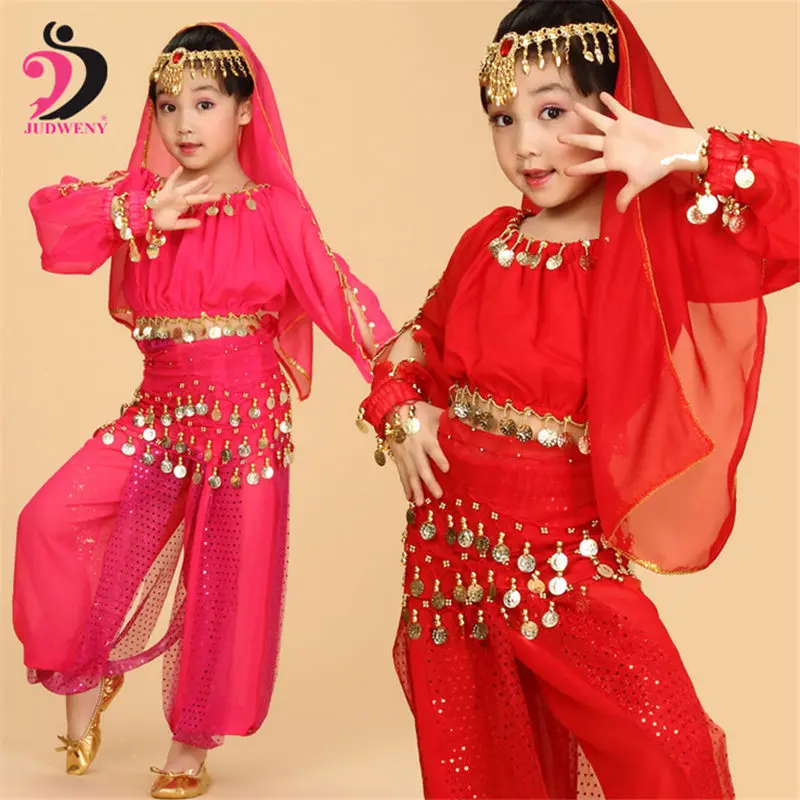 

New Kids Belly Dance Costume Bollywood Oriental Bellydance Dress Set Indian Egyptian Egypt Suit Pants Top Dancing Clothes Girls