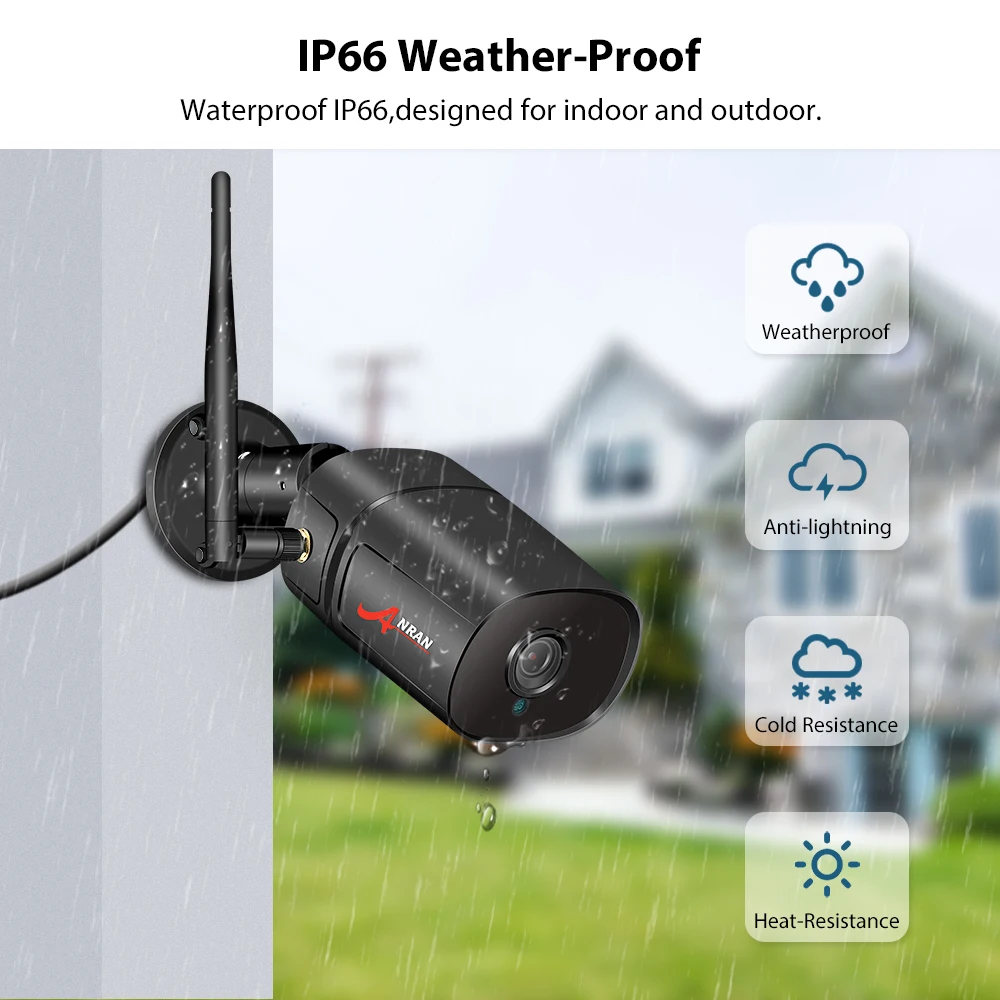 ANRAN 1080P IP Camera Wifi HD Outdoor Infrared Night Vision Security Camera Two Way Audio Wireless Video Surveillance Camera
