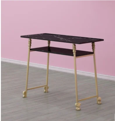 Gold black marble manicure table and chair single double table manicure shop and chair set combination