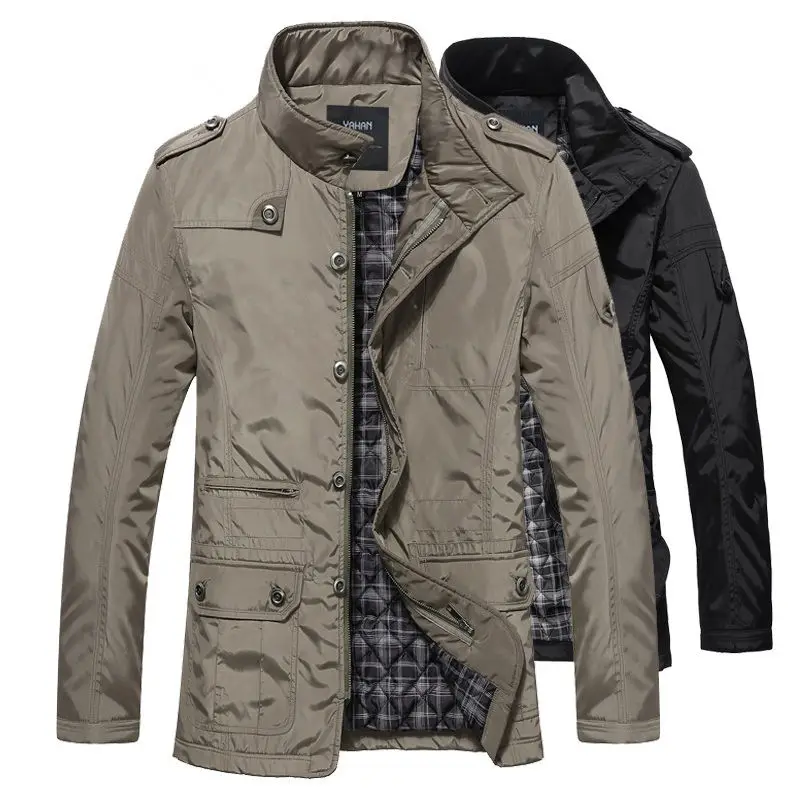 Winter Men Jackets Coats Leisure Windproof Thick Warm Jacket Men's Long Trench Coat Parka Clothing