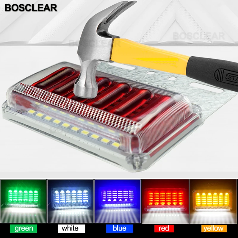 new Shatter-Resistant super bright strobe lights auto led trailer Truck side light lamp 24V Warning Side Rear Lamp 5D lens illum |