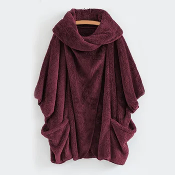 

Women Fluffy Plush Loose Roll Neck Jumper Sweater Warm Winter Loose Jumper Plus