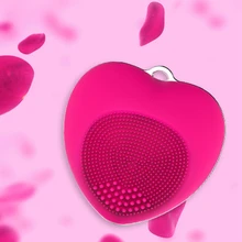 Mini Heart Cleanser Waterproof Electric Facial Cleaning Brush Massage Machine Silicone Facial Cleansing Devices Tools