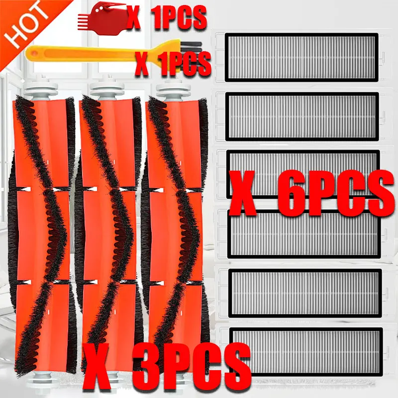 

6 HEPA Filter + 3 Main Brush for Xiaomi MI Robot Vacuum 2 Roborock S50 Vacuum Cleaner Parts Accessories