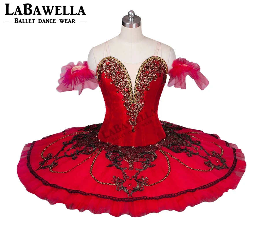 Don Quixote Ballet Stage Costume BT9025 Adult Women Professional Ballet Tutu Red Black Girls Performance Ballet Tutu Attire