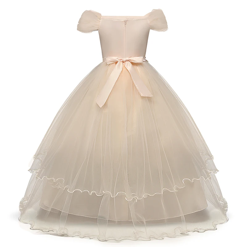 Rainbow Unicorn Cosplay Girl Dress Party Elegant Flower Lace Long Tutu Formal Ball Gown Princess Baby Dresses 5 7 8 12 14 Years