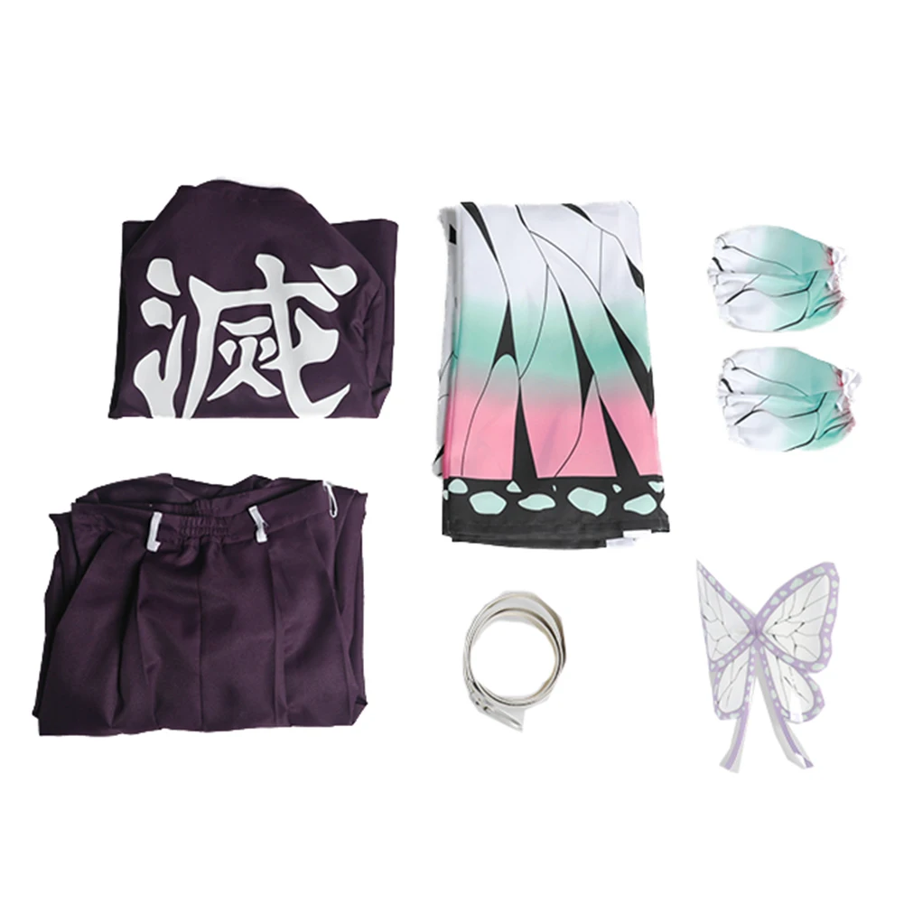 Brdwn Demon Slayer Kimetsu no Yaiba Unisex Kochou Shinobu Cosplay Costume Kimono Suit Haori