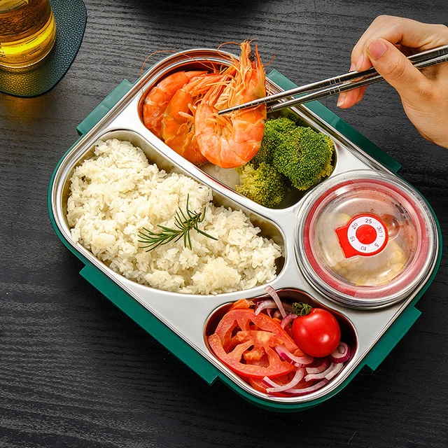 Stainless Steel Bento Box With Soup Cup Food Storage Containers Kids  Thermal Lunch Box For Women School Japanese Food Snacks Box